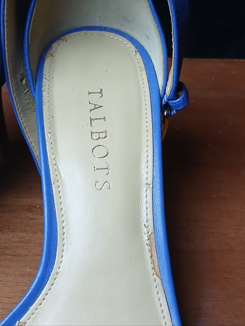 TALBOTS Blue Ankle-Strap Leather Sandals - Picture 10 of 14